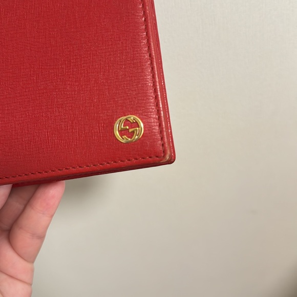 Gucci Textured Calfskin Medium Betty Chain Wallet Red - Picture 6 of 9